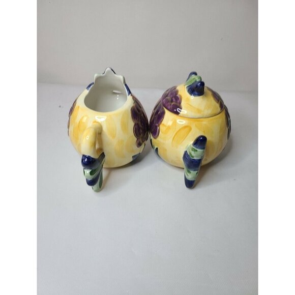 Tabletops Gallery Under The Sea Fish Shaped Creamer And Sugar Bowl Set Ceramic - Picture 6 of 12